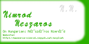 nimrod meszaros business card